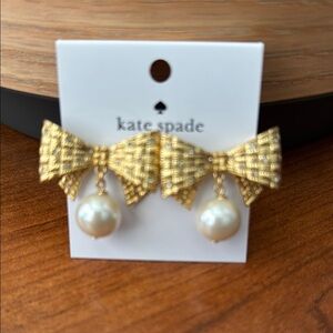 Kate Spade Gold and Cream Bow Pearl Jewelry